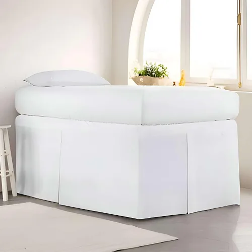 Vista 22 de Falda de cama plisada para sofá cama, falda de día individual color burdeos, caída de 12 pulgadas, 100% microfibra, falda de cama para sofá cama