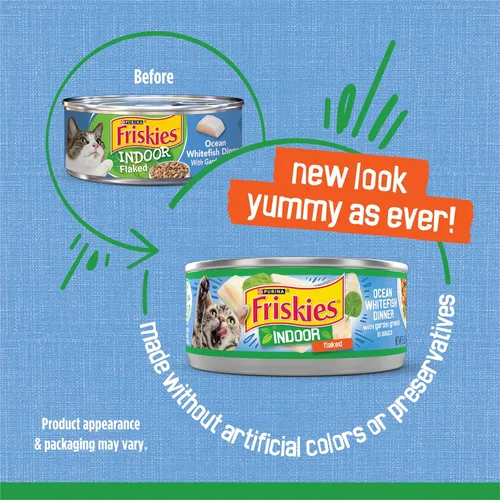 Vista 2 de Alimento húmedo para interior para gatos Purina Friskies, 24 unidades de 5.5 oz
