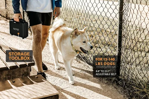 Vista 4 de PATPET Collar de choque para perro con control remoto de 3/4 millas de alcance, incluye collar E recargable impermeable, collar de choque