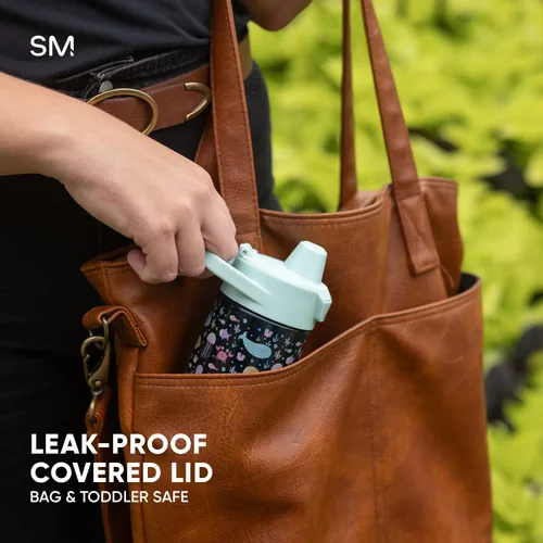 Vista 6 de Simple Modern Blippi - Botella de agua de plástico Tritan Summit de 12 onzas sin BPA con tapa cubierta con popote a prueba de fugas para niños