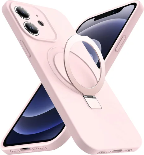 Vista 45 de Funda diseñada para iPhone 11 con soporte magnético invisible Compatible con Mag-Safe, a prueba de caídas de grado militar, a prueba de golpes