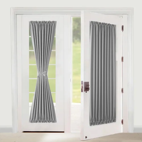 Vista 50 de XWZO - Cortinas para puerta con cortinero, cortinas blackout térmicas y oscurecedoras para puerta francesa, cortinas para ventana de la cocina, 12 x