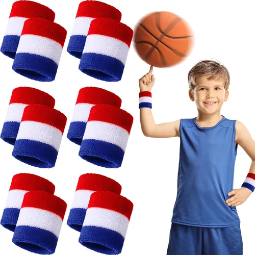 Vista 21 de Bememo 12 piezas de muñequeras de neón, muñequeras para la muñeca, banda absorbente de sudor para competiciones, para hombres y mujeres