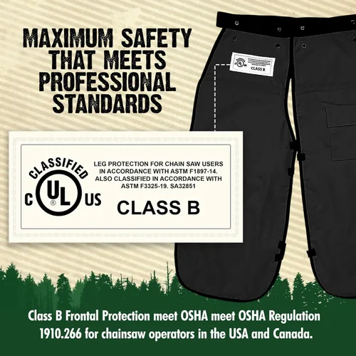 Vista 4 de FORESTER Chainsaw Chaps for Men & Women Apron-Style Chaps with Pocket & Adjustable Waist Chainsaw Safety Equipment