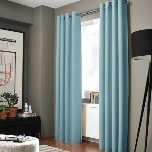 Vista 2 de Gorgeous Home - Panel de cortina de ventana de lino K92 de 1 pieza, liso, con ojales de bronce, 3 capas de forro de espuma, 100% térmica