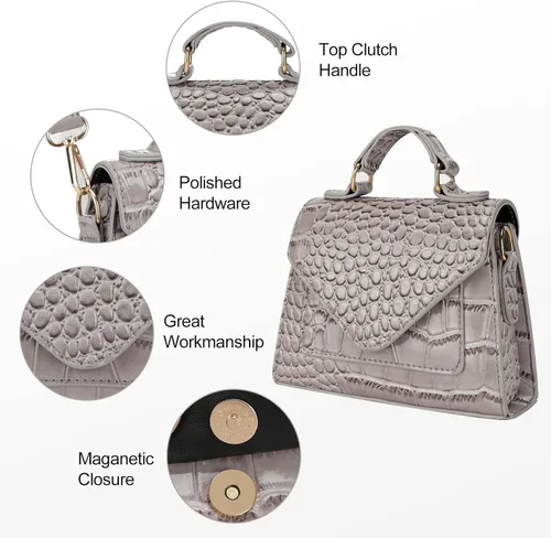 Vista 3 de Womens Trendy Mini Designer Crossbody Bags Top Handle Clutch Handbag Cute Shoulder Purse