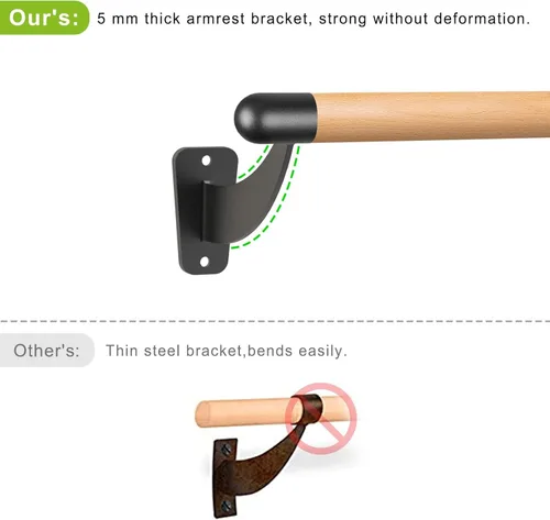 Vista 3 de Sistema de Barra de Ballet Montada en la Pared de Madera SELEWARE de 4-12 pies de Largo para Movimientos de Barra en Casa o Estudio, Estiramiento