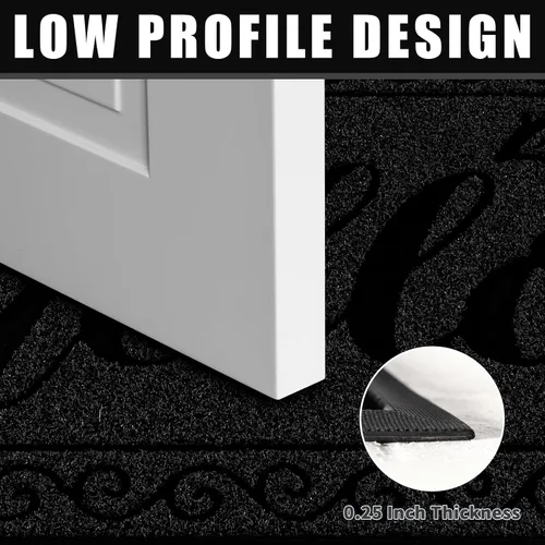 Vista 4 de Yimobra Tapetes de bienvenida para puerta delantera, 29.5 x 17 pulgadas, resistente, impermeable, para puerta exterior, entrada exterior