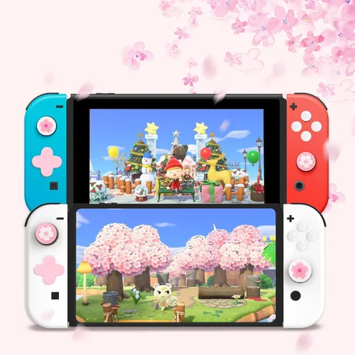 Vista 2 de Tapas de agarre para el pulgar, bonitos agarres para Nintendo Switch, funda de silicona suave compatible con Nintendo SwitchSwitch OLEDSwitch Lite