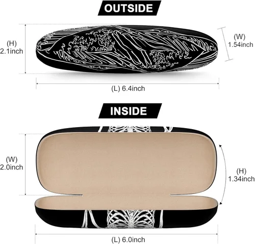 Vista 2 de Estuche para lentes, funda protectora rígida para gafas, unisex, para mujeres y hombres