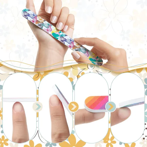Vista 3 de 60 limas de uñas de verano, tablero de esmeril colorido, grano 150/150, mini limas de uñas a granel de doble cara, herramientas profesionales