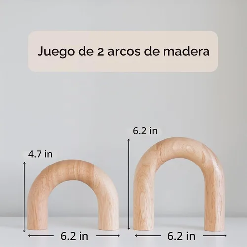 Vista 7 de PEAKOLY Decoración de estantería de arco de madera, detalles modernos de decoración de estantes, objetos decorativos para mesa de café, esculturas