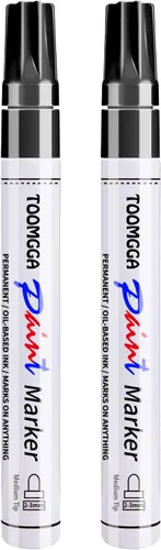 Vista 14 de Rotuladores de pintura dorados, paquete de 2 marcadores permanentes a base de aceite, de secado rápido e impermeables, para neumáticos de automóvil