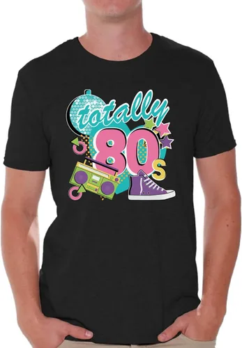 Vista 2 de Awkward Styles 80s Camisas 80s Camisetas 80s Accesorios para Hombres 80s Party Disco + Pegatina Regalo