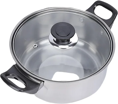 Vista 8 de Tnfeeon Home Kitchen Cookware Sets with Glass Lid Sturdy Noodles Pot Kitchen Cooking Pots and Pans for Indoor Boiling Soups Sauce, Cookware Sets