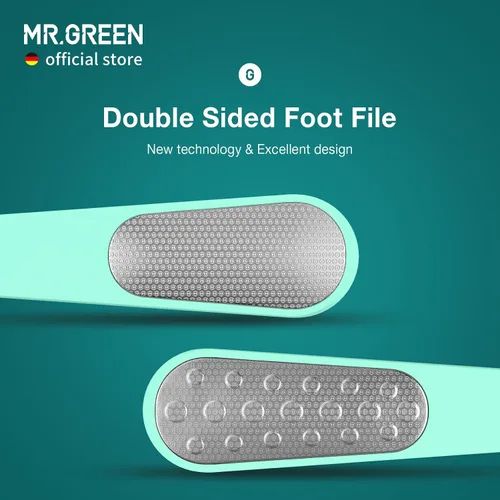Vista 2 de MR.GREEN Lima de pie removedor de callos de doble cara para piel muerta, herramientas profesionales de pedicura, raspador calloso, lijadora de pies