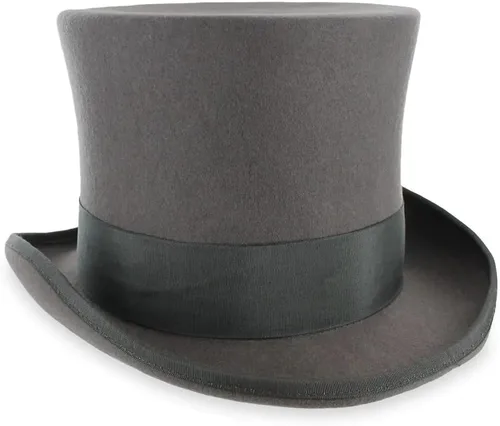Vista 7 de Sombrero de copa de campanario de calidad de teatro 100% lana en negro gris o perla
