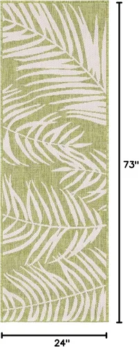 Vista 23 de Unique Loom - Tapete de la colección Outdoor Botanical, diseño de palmera (4.1 pies x 6.1 pies, rectangular, color azul/azul marino)