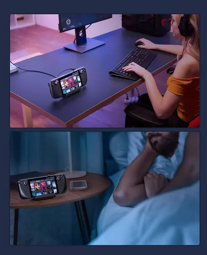 Vista 8 de MEPATEM USB-C Magnetic Charging Dock Stand Base for Steam Deck Console, Charger Docking Station Stand Holder W 90 Angle USB -C Magnetic Cable