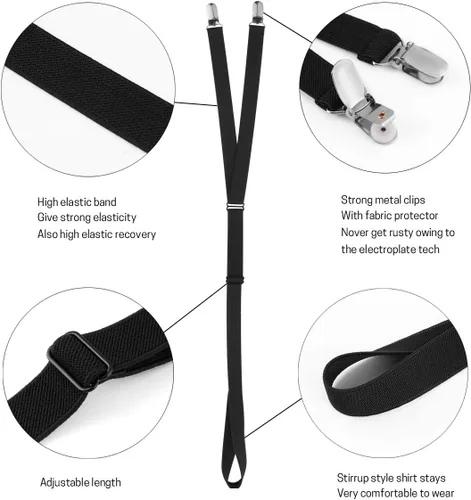 Vista 2 de Shirt Stays - Soporte elástico ajustable para camiseta de hombre, con cierre