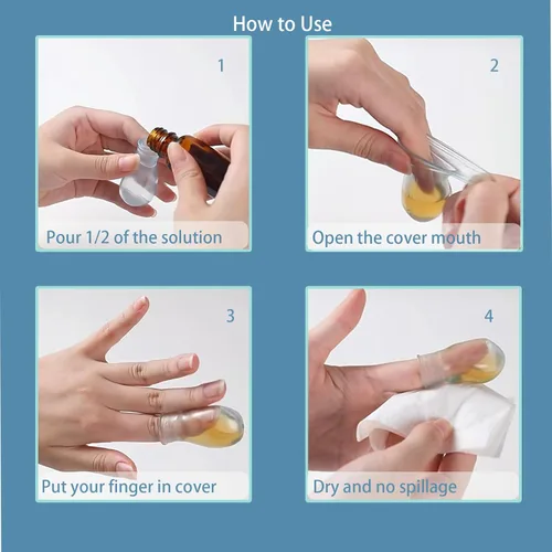 Vista 4 de Protectores impermeables para dedos de los pies y dedos de las manos para la ducha y el cuidado de las uñas Mangas de remojo cómodas y duraderas