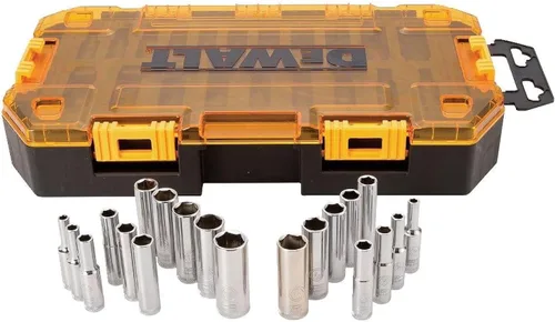 DEWALT DWMT73811 - Juego de herramientas 1/4'' Juego de casquillos profundos, 20 piezas