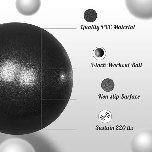 Vista 2 de Pelota de pilates - Bola pequeña de ejercicio y yoga de 9 pulgadas para entrenamientos básicos