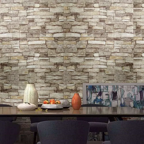 Vista 3 de 3D paneles de pared de espuma autoadhesivos, pelar y pegar ladrillo piedra papel pintado calcomanía de pared para sala de estar niños dormitorio