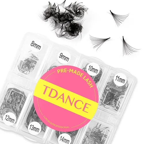 Vista 15 de TDANCE 600 abanicos, extensiones de pestañas listas para colocar, naturales y con volumen, longitud mixta, abanicos de pestañas prefabricadas