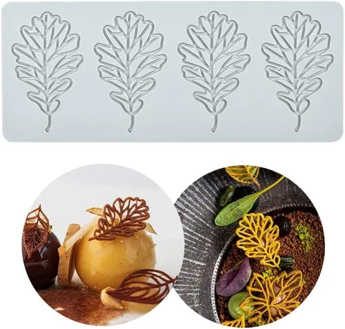 Vista 21 de Moldes de Silicona de Hojas Huecas Moldes de Chocolate Corazón de Enamorados Geometría Molde de Silicona 3D Chocolate Dulces Molde de Hojas