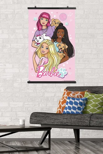 Vista 3 de Trends International Mattel Barbie - Bonito póster de pared, 22.4 pulgadas de largo x 14.7 pulgadas, versión enmarcada en madera de granero Versión