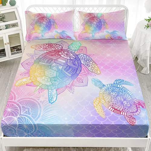 Vista 75 de Juego de sábanas de 4 piezas ajustadas y planas para niñas, estampado de mariposas y flores rosas con 1 + 2 fundas de almohada para cama individual
