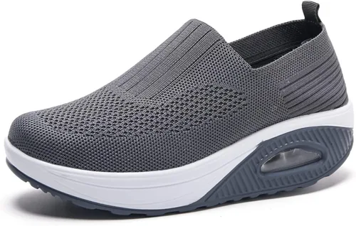 Touchmosees Zapatos deportivos Mary Jane para mujer, con plataforma, con amortiguación de aire, sin cordones, ortopédicos, diabéticos, para caminar,
