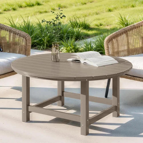 Vista 18 de Costaelm Mesas Laterales Cuadradas para Exteriores, Mesas de Patio Adirondack para Exteriores, Mesa Lateral de Patio de HDPE Resistente a