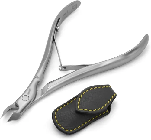 Vista 11 de GERMANIKURE Recortadora de cutículas Tower Point, pinza de media mandíbula de 1/2, fabricado éticamente en Alemania, removedor profesional