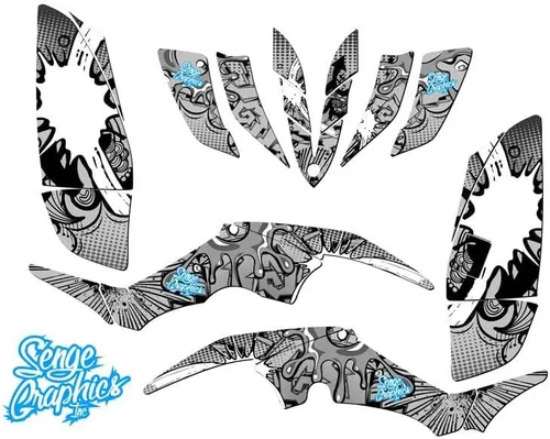 Vista 8 de All Years Raptor 350 Zany Blue Senge - Kit de gráficos compatible con Yamaha