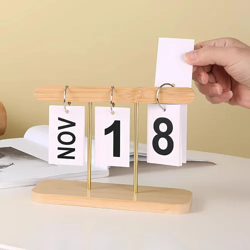 Vista 8 de Calendario Diario Perpetuo con Tapa para Escritorio 2026 Decoración Reutilizable para Escritorio de Oficina Accesorios para el Hogar Accesorios