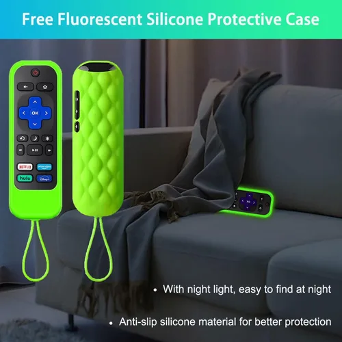 Vista 6 de Repuesto para control remoto Roku TV con funda de silicona, control remoto compatible con TCL/Hisense/Onn/Westinghouse/Insignia/Sharp Roku TV con 4