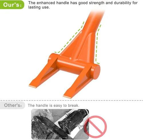 Vista 2 de Dolibest Barra de demostración de 28 pulgadas, barra de demo de 2 dientes, resistente con asa, barra de palanca de demolición con mango de acero