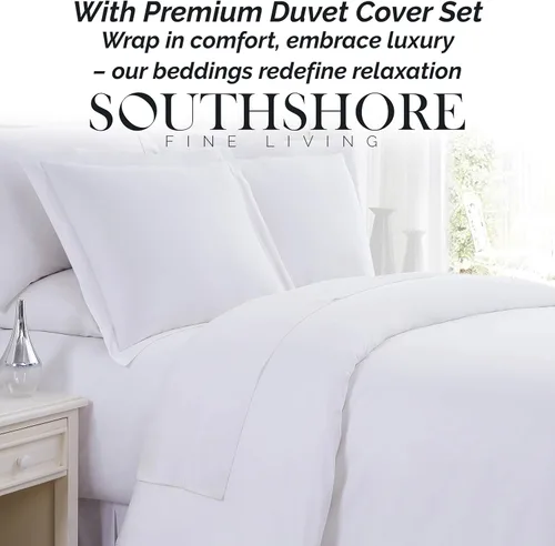 Vista 29 de Southshore Fine Living, Inc. Juego de funda de edredón tamaño individual/XL, reversible, juego de ropa de cama náutica/costera, resistente a