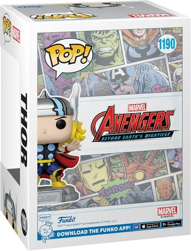 Vista 3 de Funko Pop! & Pin Los Vengadores Los héroes más poderosos de la Tierra - 60 Aniversario, Thor con Pin, Exclusivo de Tienda