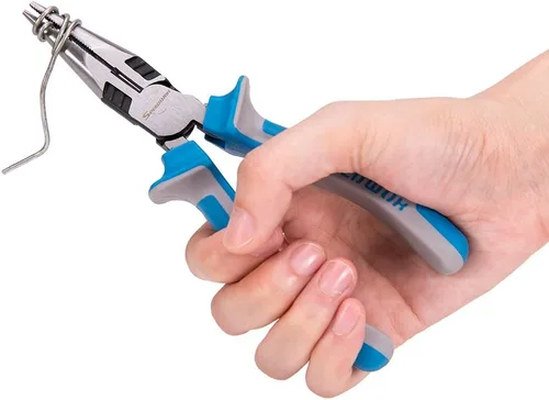 Vista 6 de SPEEDWOX Alicates de punta larga de 6 pulgadas, resistentes que reducen el esfuerzo en un 35% cortadores de alambre multiusos, quitar tornillos