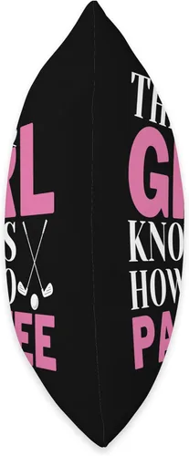 Vista 2 de This Girl Knows How To Par Tee Golf Almohada divertida para mujer, 18 x 18, multicolor