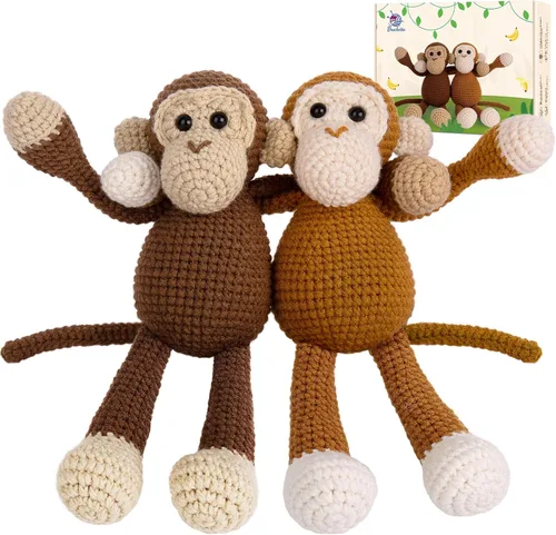 Vista 11 de Kit de ganchillo para principiantes, kit de inicio de ganchillo con tutoriales en video paso a paso, suministros de tejido de ganchillo Amigurumi