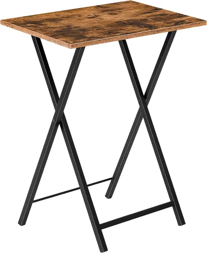 Vista 14 de HOOBRO - Mesa de Bandeja Plegable para TV, Mesa de Aperitivos Estable para Espacio Pequeño, Mesa Lateral de Sofá Portátil, Fácil Montaje