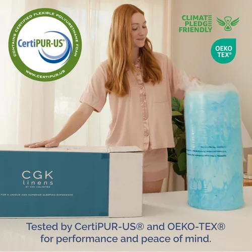 Vista 8 de Cubrecolchón de espuma viscoelástica individual de 2 pulgadas, con infusión de gel refrescante, almohadilla de colchón suave y ventilada