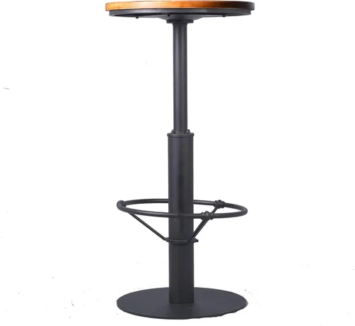 Vista 6 de Mesa de bar vintage de 42 pulgadas con juego de 2 taburetes de bar con respaldo (25-32 pulgadas de altura ajustable), estilo industrial de granja