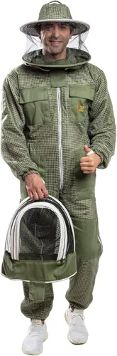 Vista 12 de Traje ventilado de la apicultura en varios colores con velos redondos o de esgrima