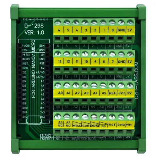 Vista 3 de Tablero del módulo de ruptura del bloque de terminales del tornillo del montaje en carril DIN para Arduino Nano/Micro.