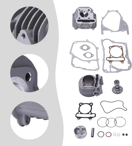 Vista 2 de CNCEST Kit de cilindro de orificio grande de 2.402 in, 170CC - Kit de pistón de cilindro de 180CC para Scooter ATV Quad con motores Gy6